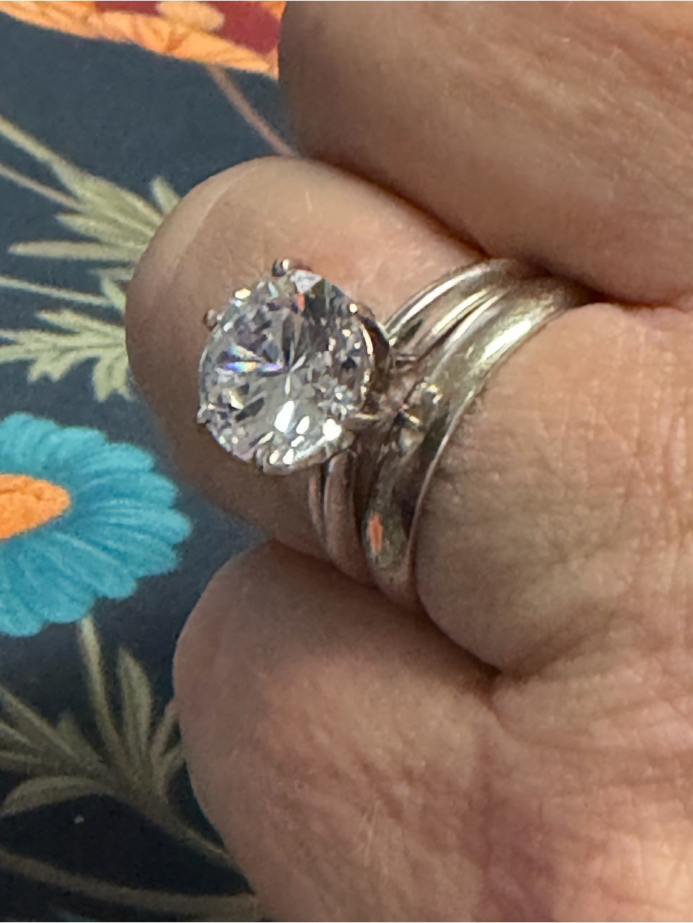 Classic Solitary Engagement Ring Solid 14K White Gold Full Cut 3 CT - Picture 6 of 9
